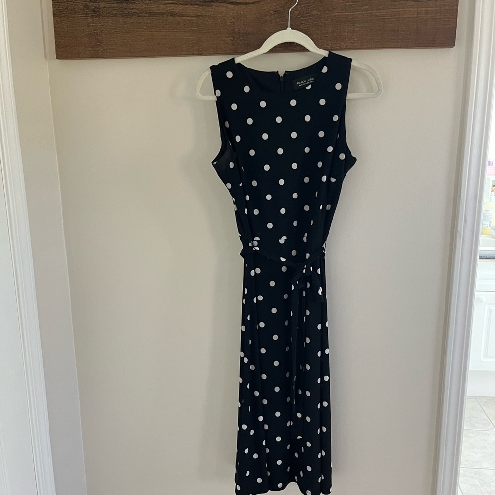 Elegant Black Polka Dot Dress